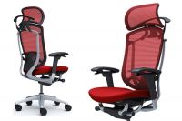 OKAMURA CONTESSA SECONDA Silver frame Red Cushion Seat Chair with Headrest